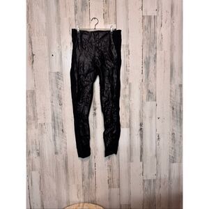 AX Armani Exchange Black Faux Leather Panel Leggings Women Size 0 Skinny Pants